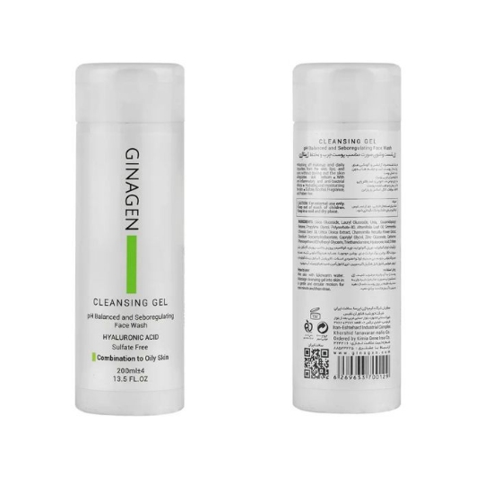 ژل شستشو صورت ژیناژن مناسب پوست چرب و مختلط 200ml